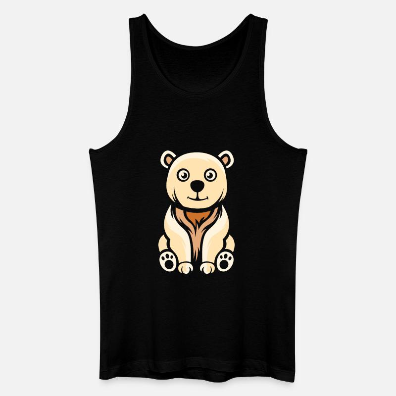 Niedlicher Cartoon-Eisbär Wintermotiv - Männer Bio Tank Top - Schwarz