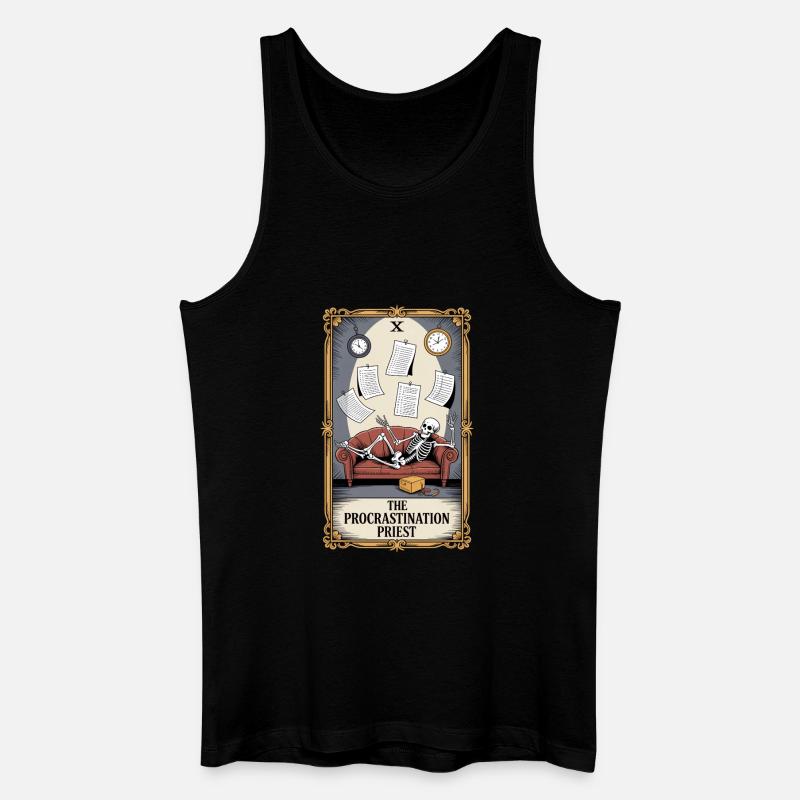 The Procrastination Priest Skelett Aufschieberitis - Männer Bio Tank Top - Schwarz