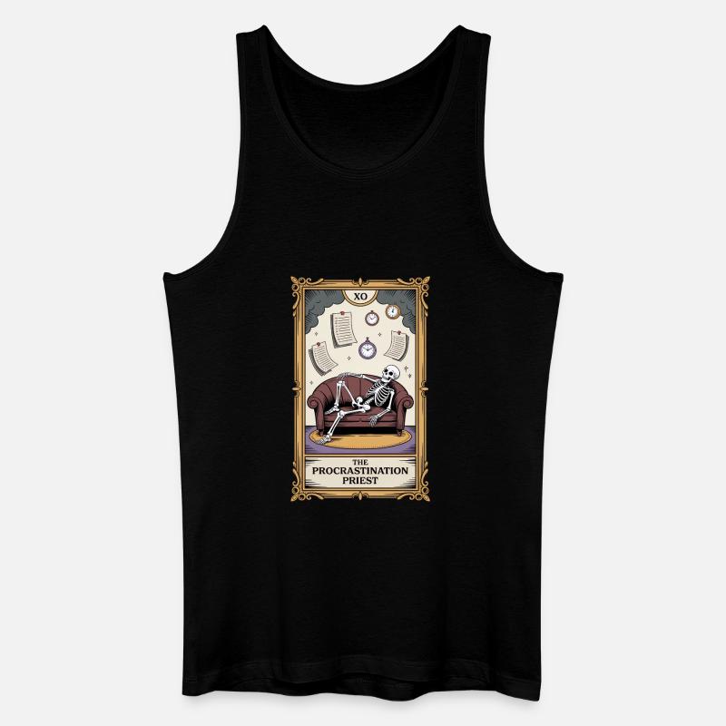 The Procrastination Priest Aufschieber Skelett - Männer Bio Tank Top - Schwarz