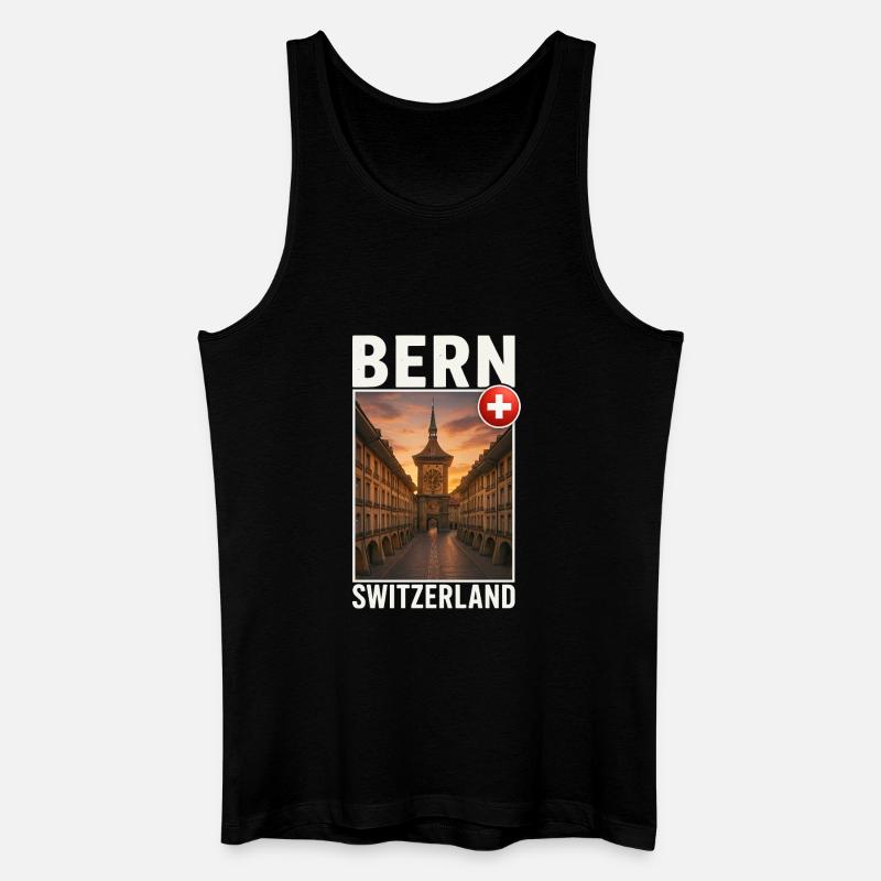 Bern - Männer Bio Tank Top - Schwarz