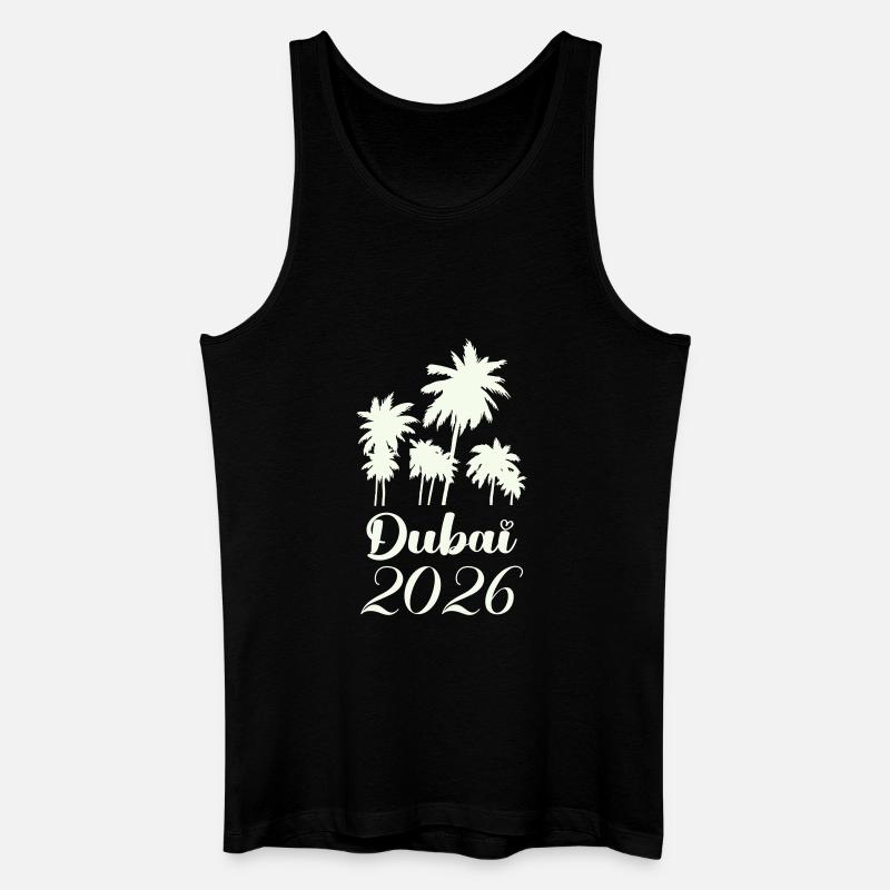 Dubai Palm Trees 2026 Script - Men’s Organic Tank Top - black