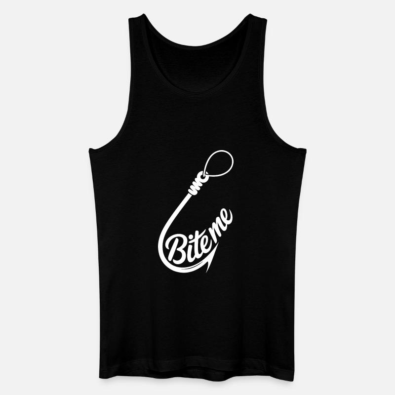 Bite Me Hook Graphic Tee - Men’s Organic Tank Top - black