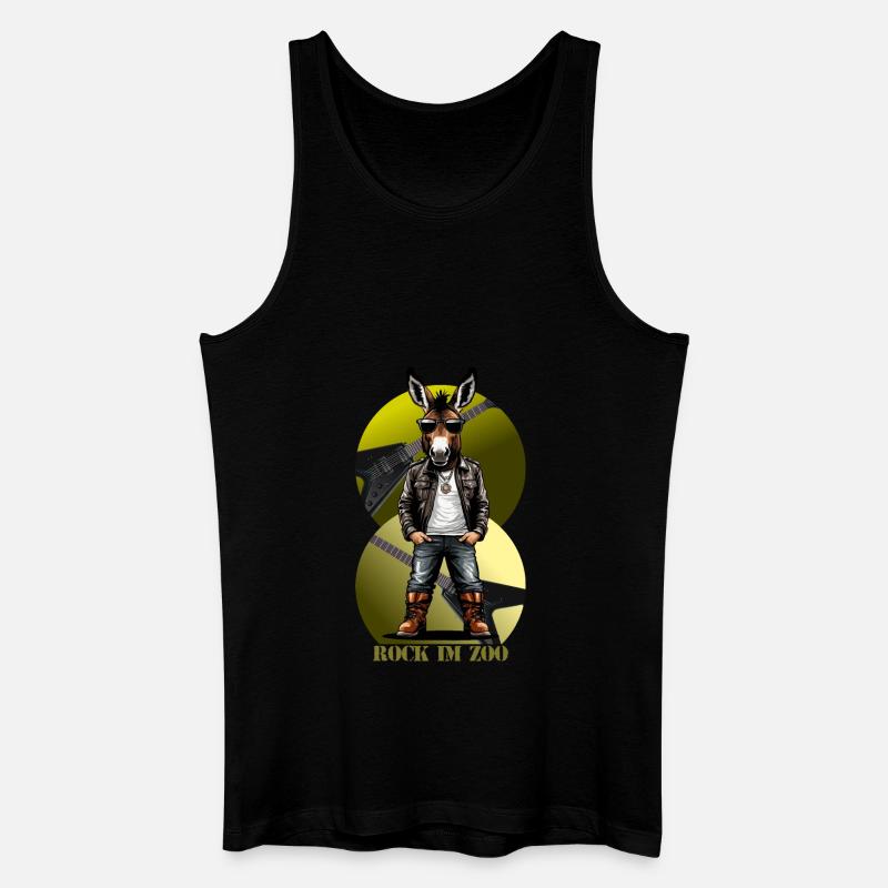 Rock 'n' Roll Esel - Männer Bio Tank Top - Schwarz