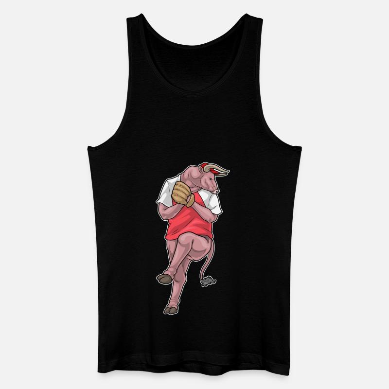 Stier Baseball Baseballhandschuh - Männer Bio Tank Top - Schwarz