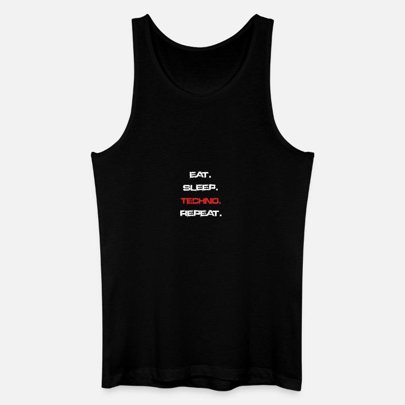 eat sleep repeat TECHNO - Männer Bio Tank Top - Schwarz