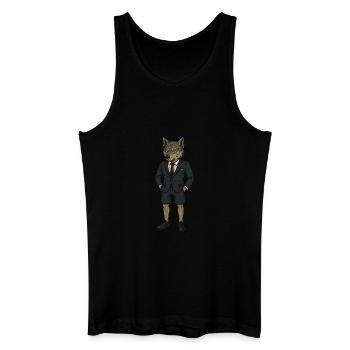 Loup réussi - Débardeur bio Homme - noir - Devant