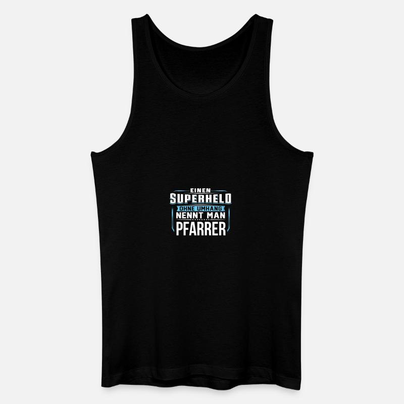 PFARRER Superheld - Männer Bio Tank Top - Schwarz