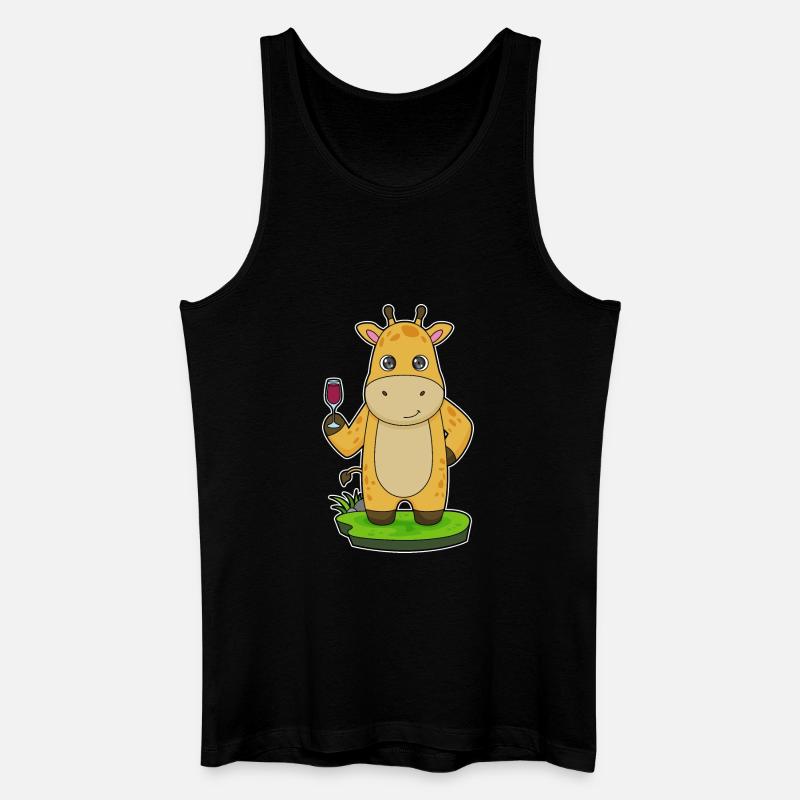 Giraffe Rotwein - Männer Bio Tank Top - Schwarz