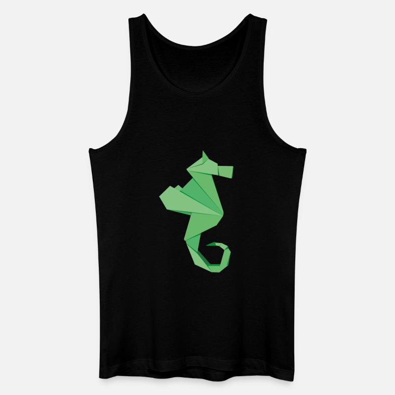 abstrakte Seepferdchen Abzeichen im Origami-Style - Männer Bio Tank Top - Schwarz