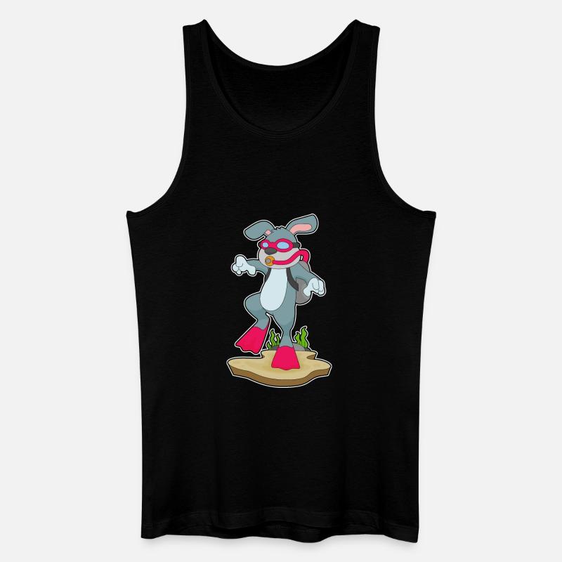 Rabbit Diver Bouteille d’oxygène Plongée - Débardeur bio Homme - noir