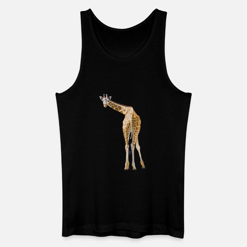 Giraffe grüßt aus der Savanne - Männer Bio Tank Top - Schwarz