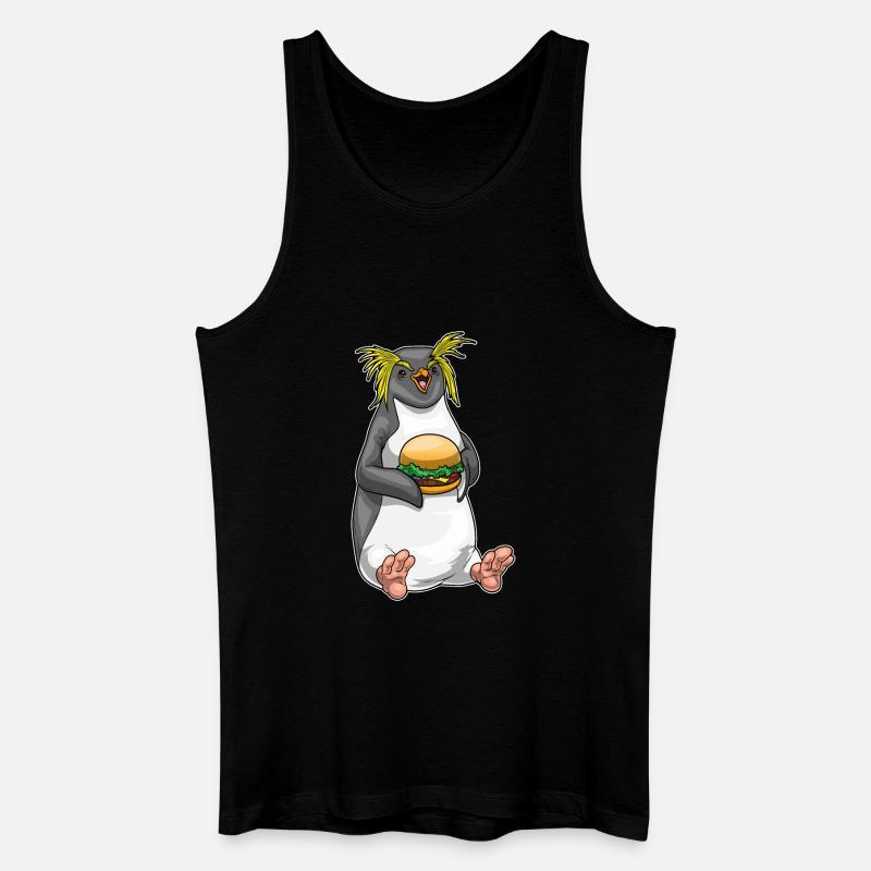 Pinguin Cheeseburger - Männer Bio Tank Top - Schwarz