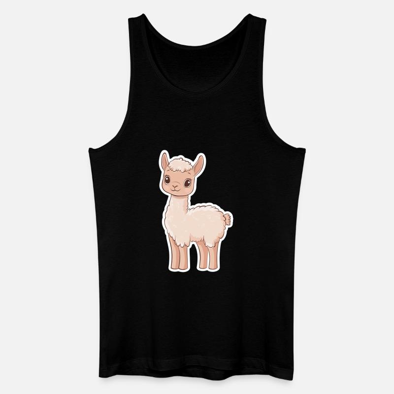 Lama Alpaka Llama - Männer Bio Tank Top - Schwarz