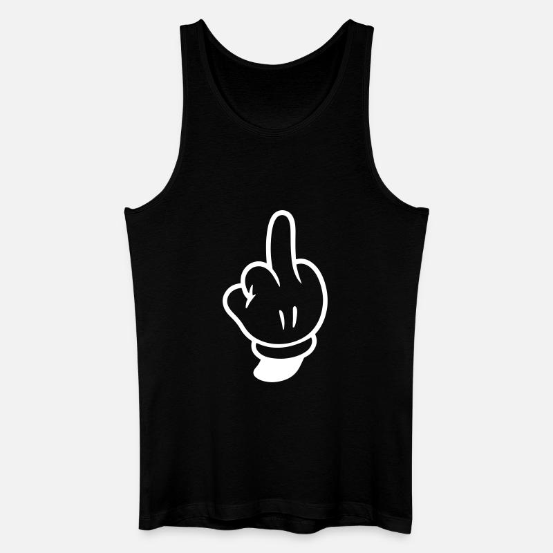 Mittelfinger Hand Comic - Männer Bio Tank Top - Schwarz
