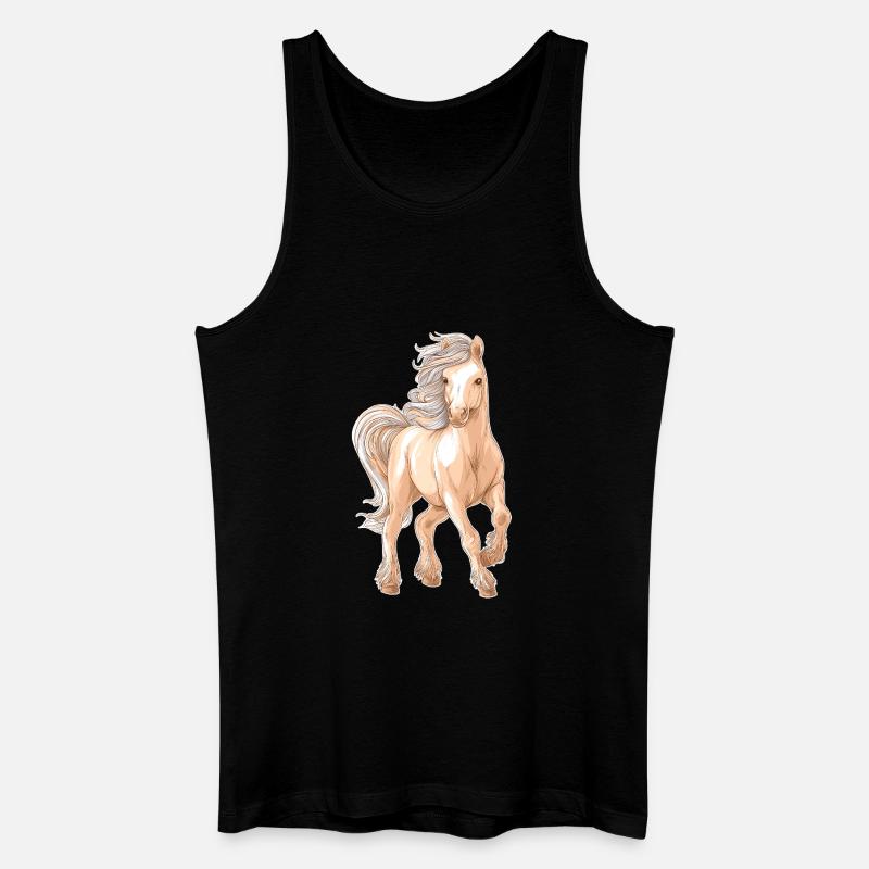Pferd Pony - Männer Bio Tank Top - Schwarz