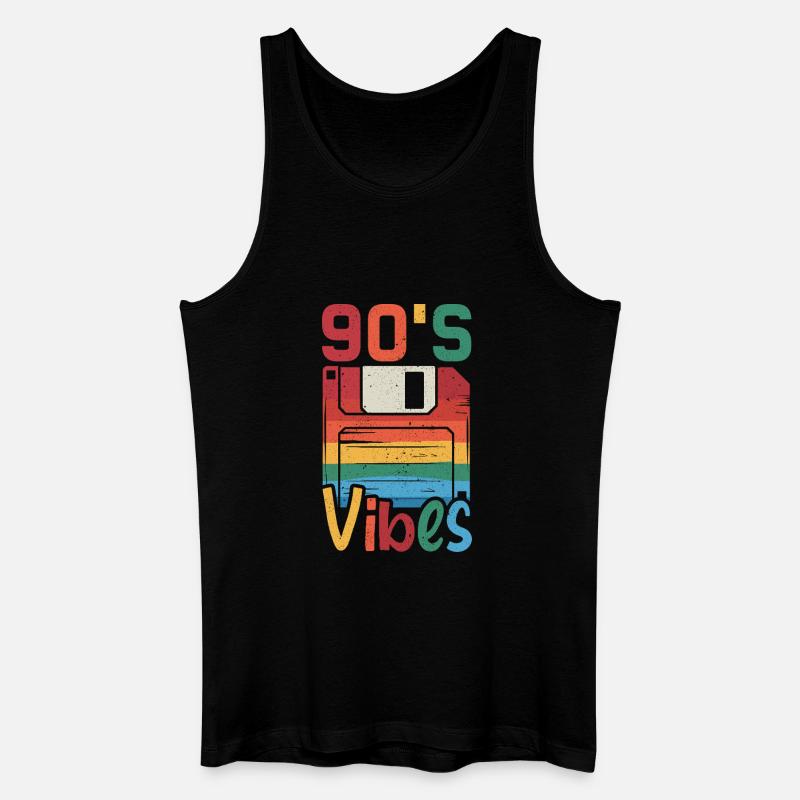 90er Vibes Kassette Retro - Männer Bio Tank Top - Schwarz