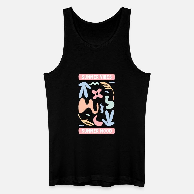 Pastel Abstract Summer Vibes - Männer Bio Tank Top - Schwarz