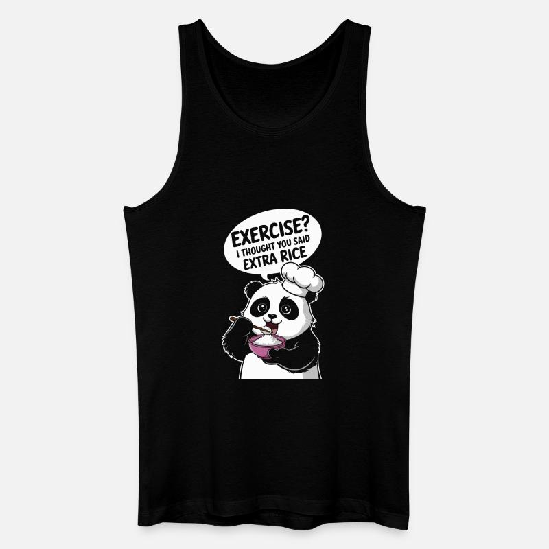 Panda Küchenchef Extra Rice - Männer Bio Tank Top - Schwarz