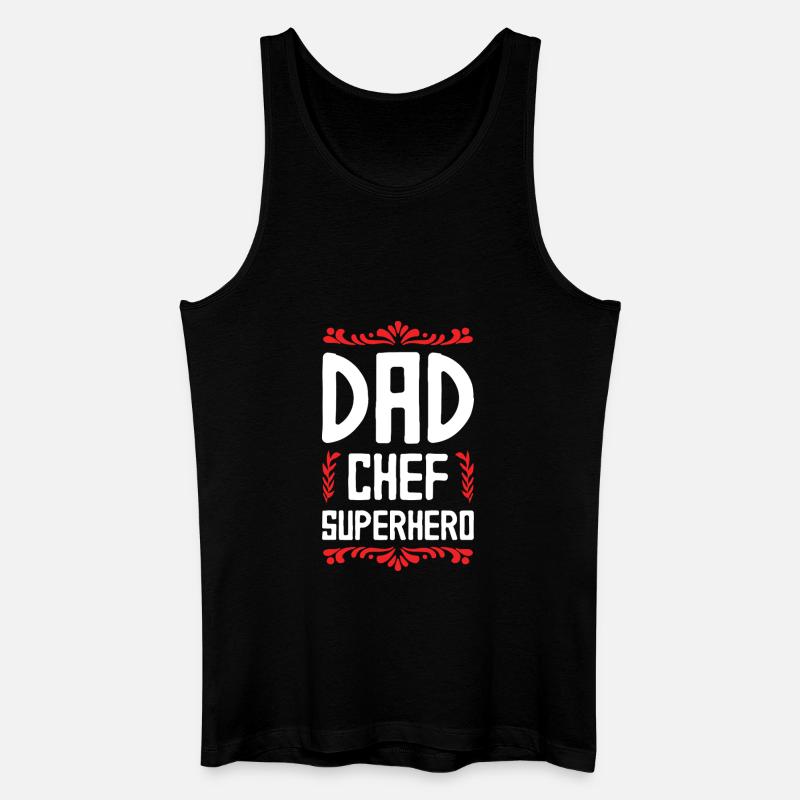 Dad Chef Superheld Papa - Männer Bio Tank Top - Schwarz