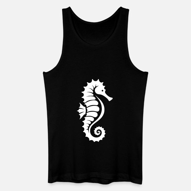 Mignon petit tatouage hippocampe - Débardeur bio Homme - noir