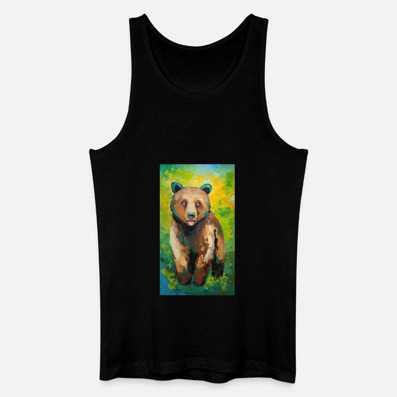Bear Painting Bär Gemälde - Männer Bio Tank Top - Schwarz