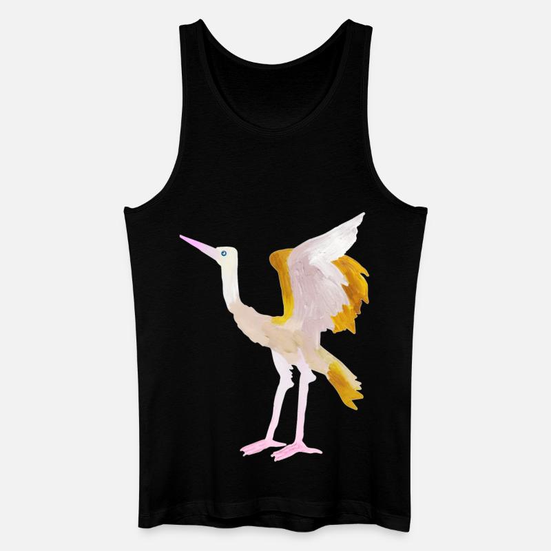 Kranich - Männer Bio Tank Top - Schwarz