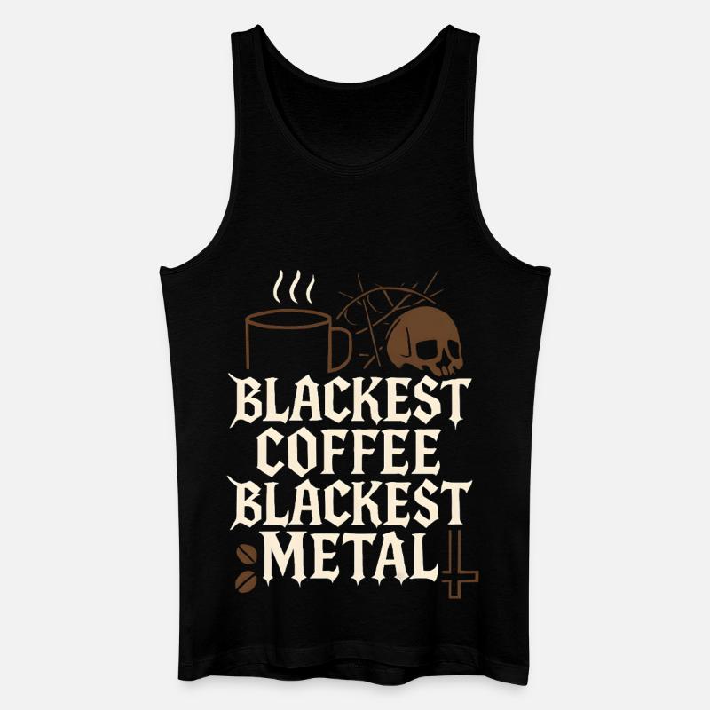 Schwarzer Kaffee Metal - Männer Bio Tank Top - Schwarz