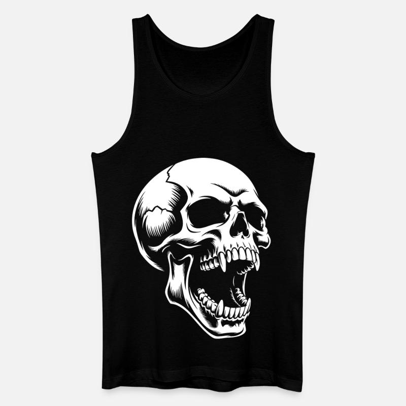 Schreiender Schädel - Männer Bio Tank Top - Schwarz