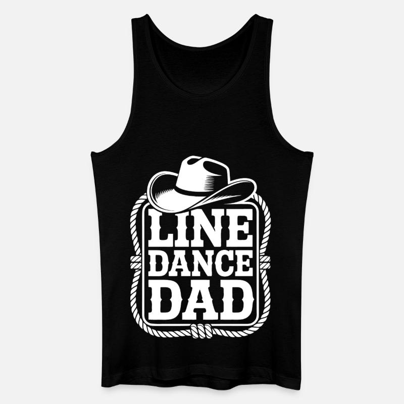 Line Dance Dad Cowboy - Männer Bio Tank Top - Schwarz