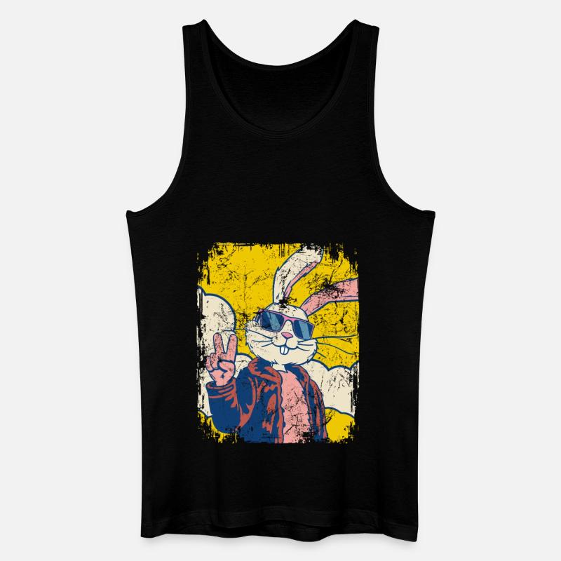 Cooler Osterhase - Osterei - Geschenk - Männer Bio Tank Top - Schwarz