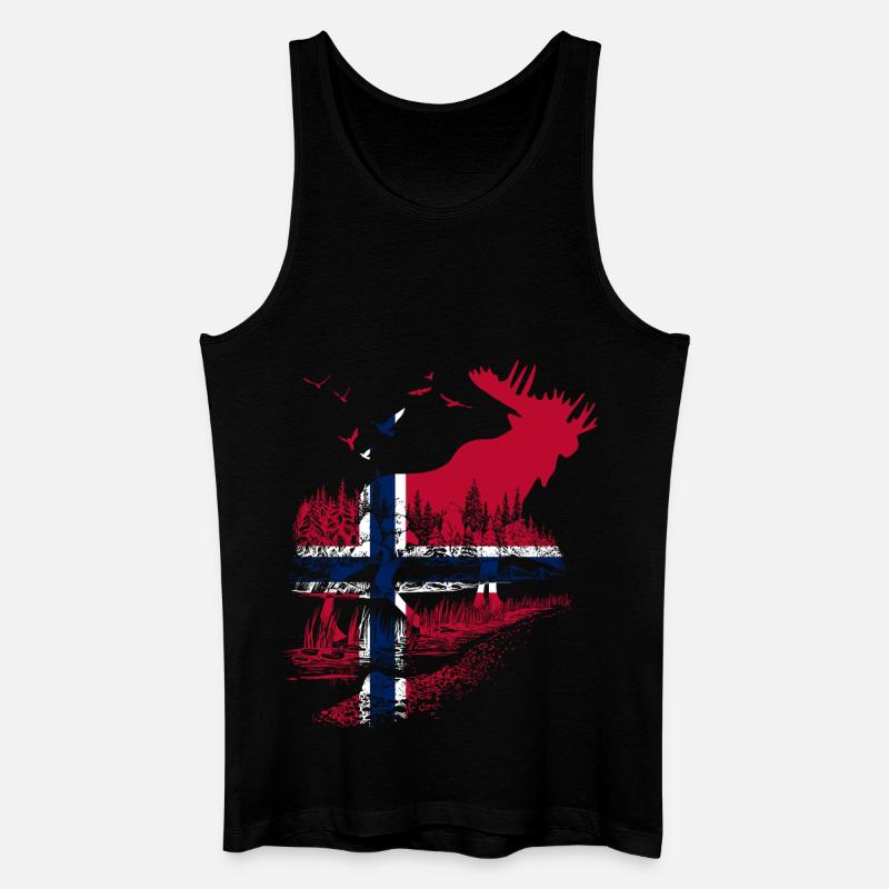 NORWEGEN ELCH - Männer Bio Tank Top - Schwarz