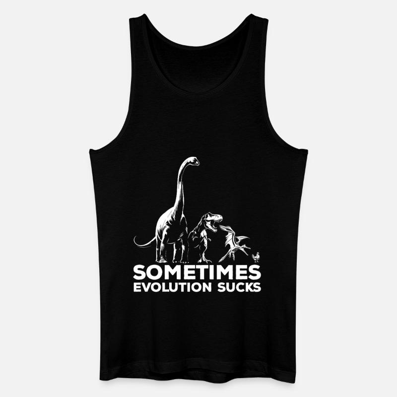 Parfois, l’évolution craint - Dinosaure - Poulet - Débardeur bio Homme - noir