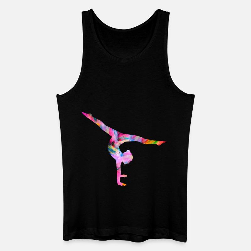 Turnen Handstand bunt - Männer Bio Tank Top - Schwarz