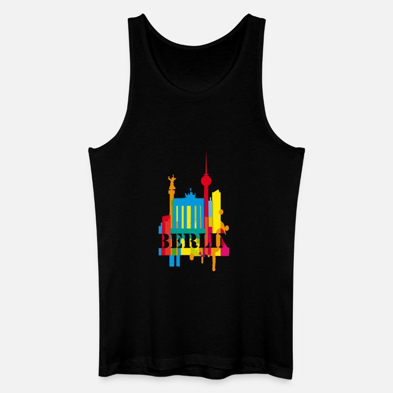 Berlin Graffiti - Männer Bio Tank Top - Schwarz