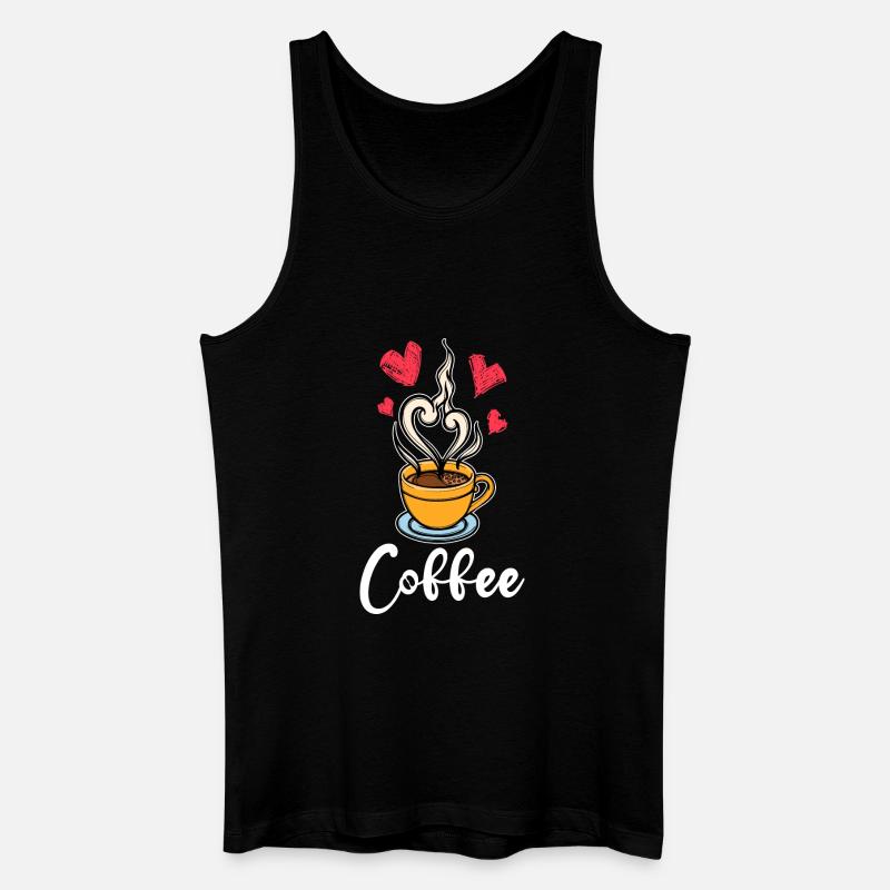 Koffein Kaffee Trinken Kaffeetrinker Spruch - Männer Bio Tank Top - Schwarz