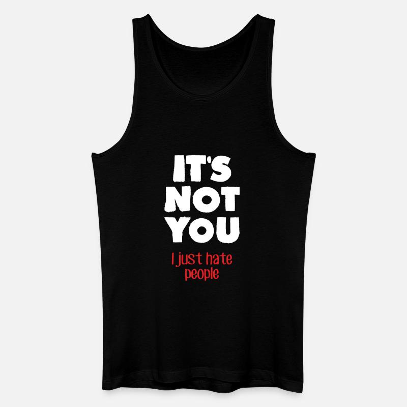 Ich hasse Menschen (dunkel) - Männer Bio Tank Top - Schwarz