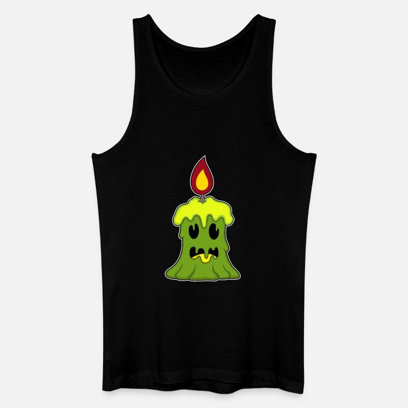 Kerze Halloween - Männer Bio Tank Top - Schwarz