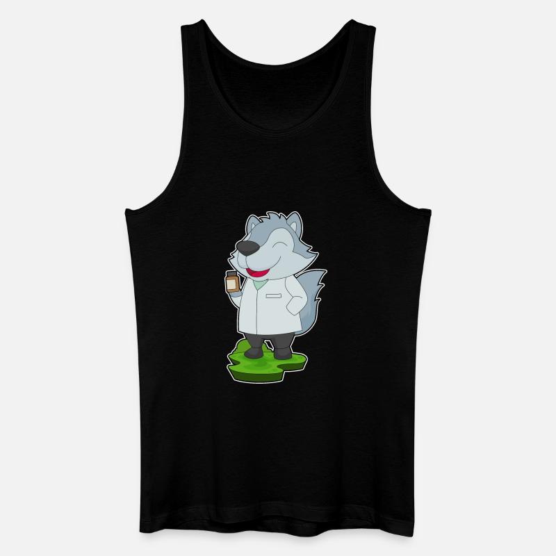 Wolf Arzt Medizin - Männer Bio Tank Top - Schwarz
