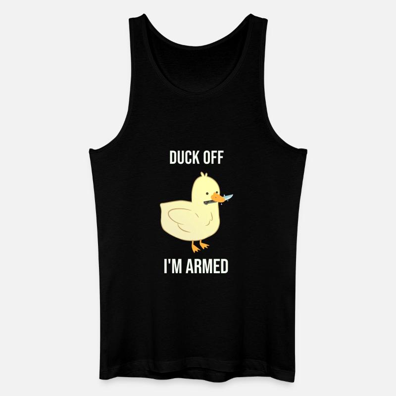 Duck dich weg, ich bin bewaffnet - Männer Bio Tank Top - Schwarz
