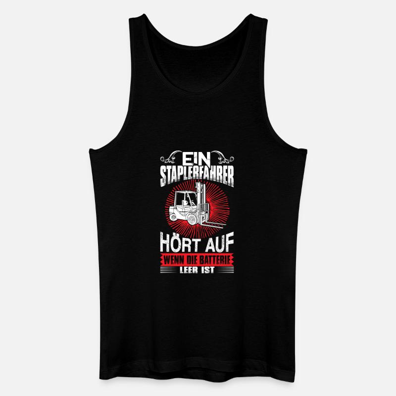 Lustiger Staplerfahrer Spruch - Männer Bio Tank Top - Schwarz