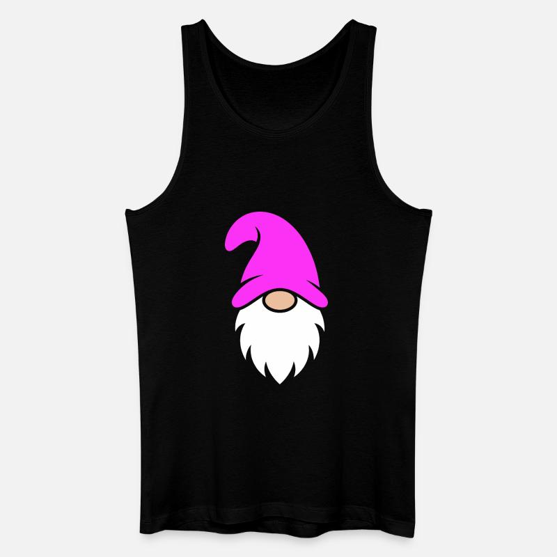 Rosa Hut Weihnachtszwerg - Männer Bio Tank Top - Schwarz