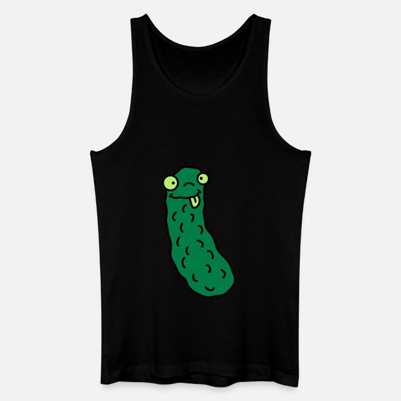Funny Cucumber - Männer Bio Tank Top - Schwarz