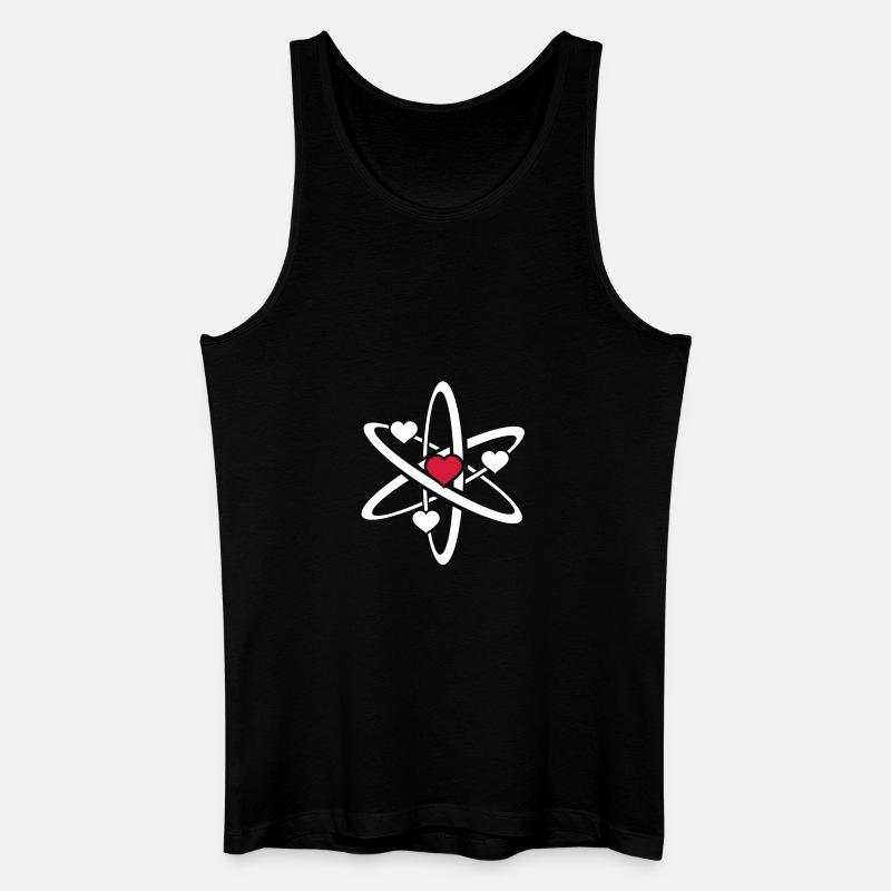 heart atom - Männer Bio Tank Top - Schwarz
