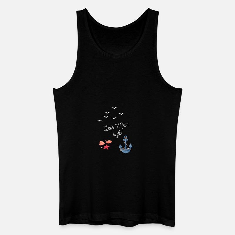Das Meer ruft - Männer Bio Tank Top - Schwarz