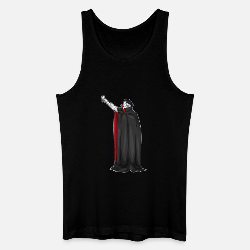 Vampir Halloween Selfie - Männer Bio Tank Top - Schwarz