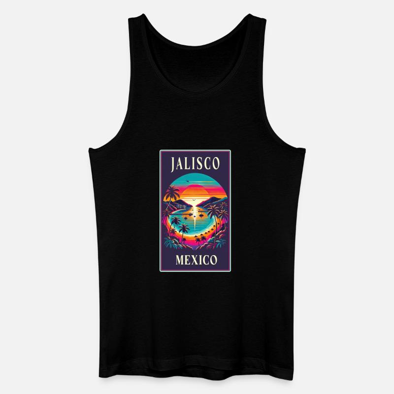 Jalisco Mexico palm tree design - Men’s Organic Tank Top - black