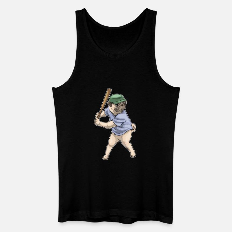 Mops Baseball Baseballschläger - Männer Bio Tank Top - Schwarz