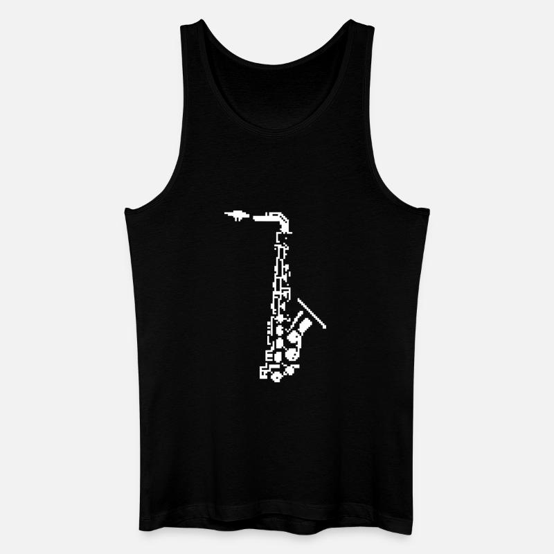 Saxophon Pixel Kunst - Männer Bio Tank Top - Schwarz