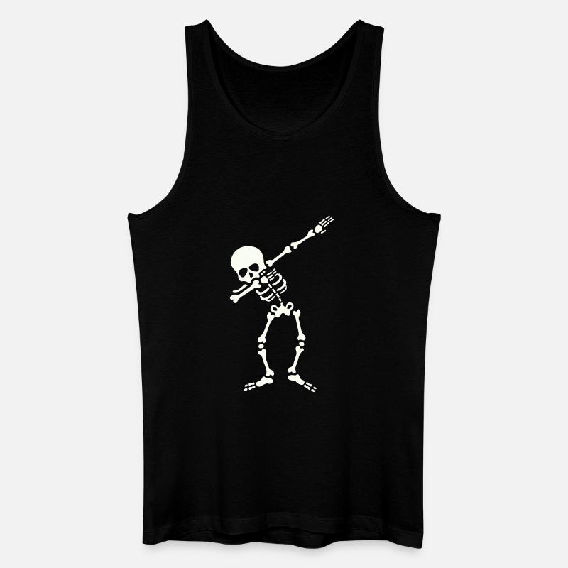 Skelett Dab Dabbing - Männer Bio Tank Top - Schwarz