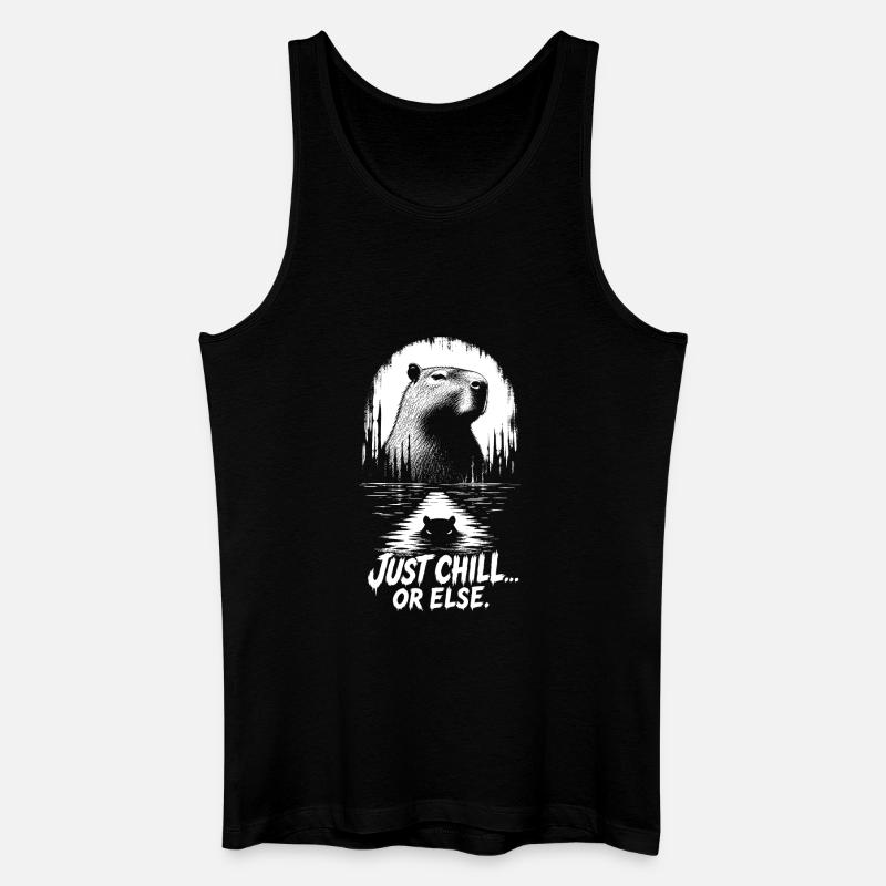 Just Chill Or Else Capybara - Männer Bio Tank Top - Schwarz
